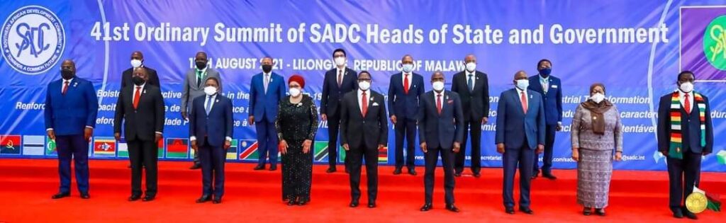 41ST ORDINARY SUMMIT OF THE HEADS OF STATE AND GOVERNMENT OF THE SOUTHERN AFRICAN DEVELOPMENT COMMUNITY (SADC) 18TH AUGUST 2021