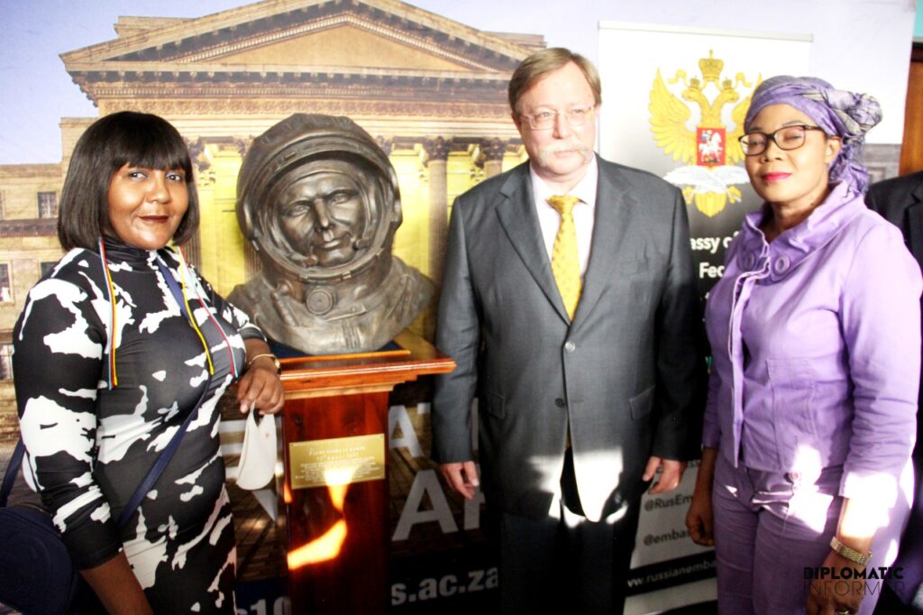 EMBASSY OF RUSSIA IN SOUTH AFRICA UNVEILED THE BUST OF YURI GAGARIN - WORLD'S FIRST COSMONAUT - AT WITS PLANETARIUM