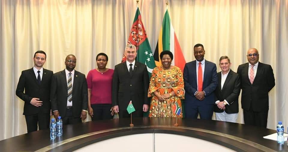 Deputy Minister of International Relations and Cooperation Ms Candith Mashego-Dlamini receives the non-resident Ambassador of Turkmenistan, Amb Batyr Rejepov Durdymuratovich