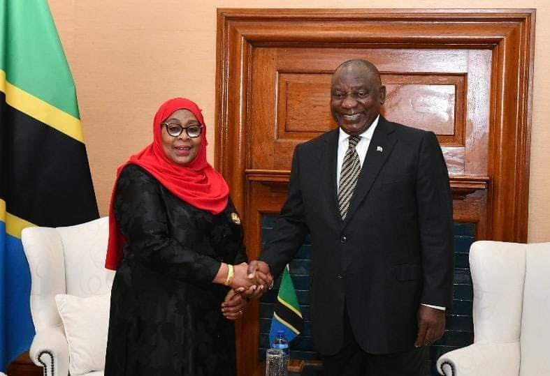 Tanzanian President Samia Suluhu Hassan, on a state visit to the South Africa