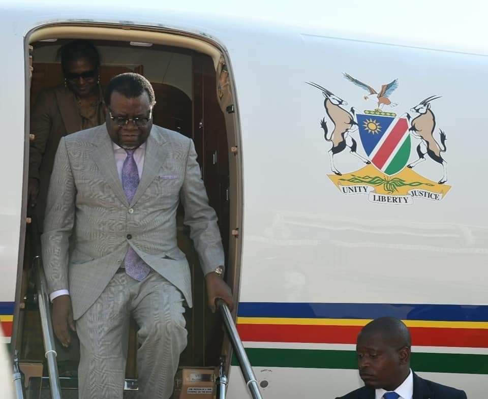 The Minister of International Relations and Cooperation, Dr Naledi Pandor welcomes the President of the Republic of Namibia, HE Hage Geingob, upon his arrival for the State Visit to South Africa.