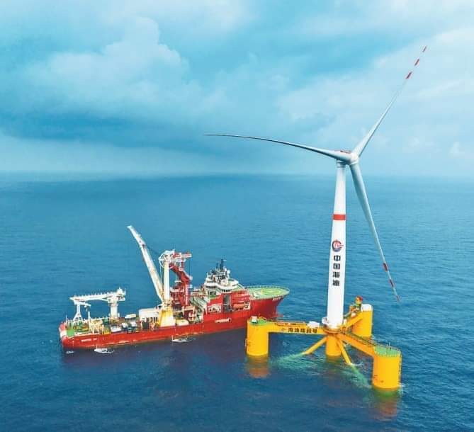 China's first deep-sea floating wind farm connected to the power grid